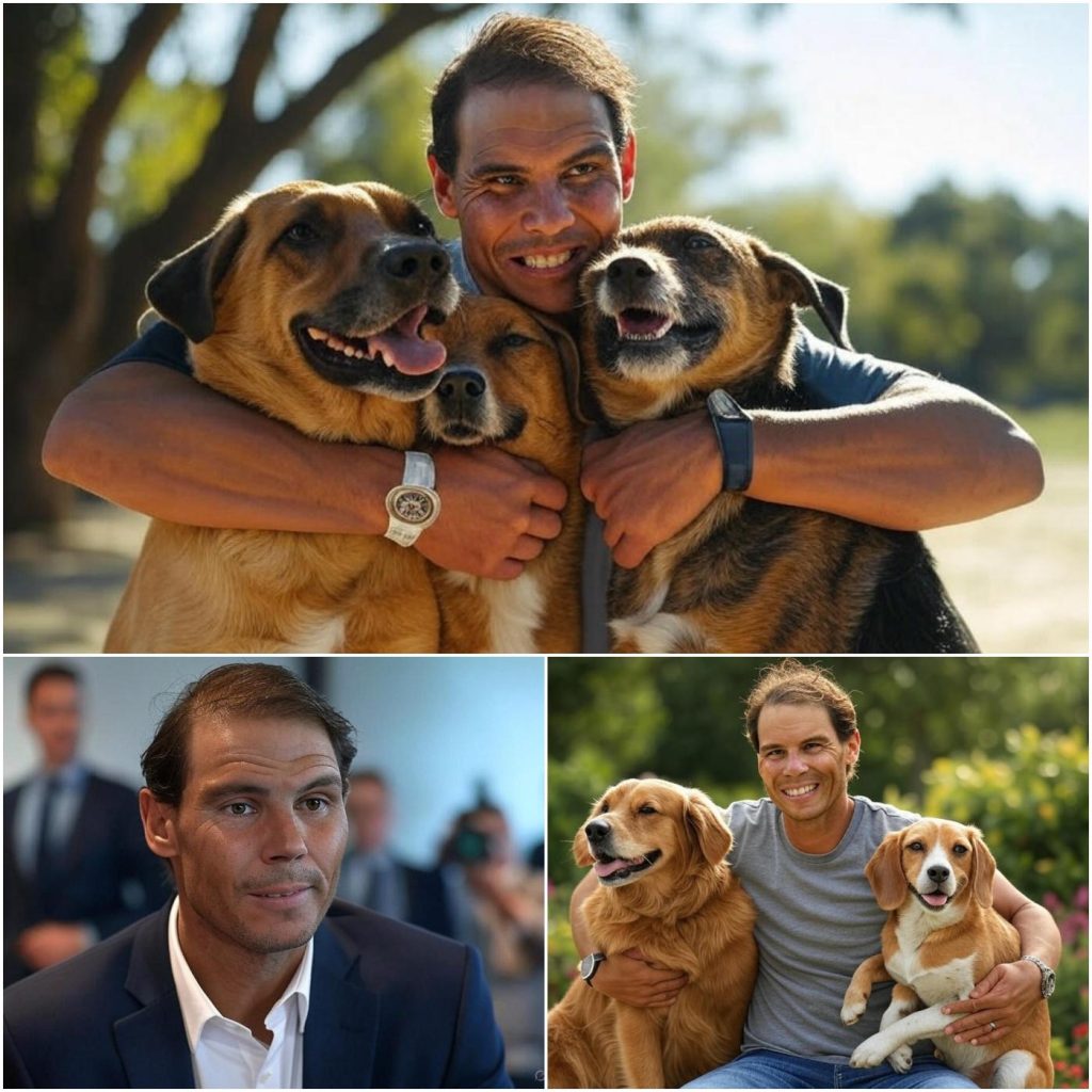 Rafael Nadal ignites the web with a shocking announcement: he will invest 20 million dollars to build a ‘paradise’ dedicated to rescuing stray dogs, promising love and a home to thousands of abandoned puppies