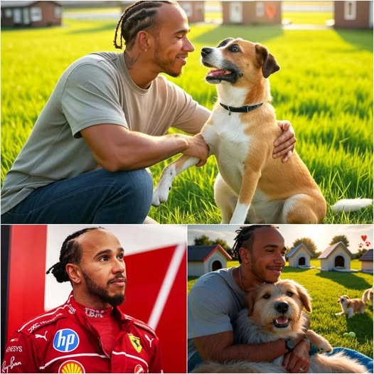 Act of love goes viral: Lewis Hamilton announces he will invest $20 million to build a “paradise” dedicated to rescuing stray dogs, promising love and homes to thousands of abandoned puppies!